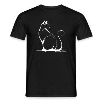 Croquis de chat - T-shirt homme - noir - Devant - AI Model Male 178 light (178cm)