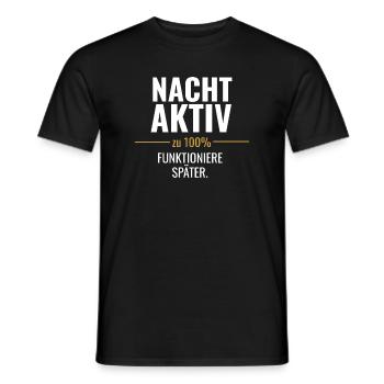 Nachtaktiv statt früh motiviert - Männer T-Shirt - Schwarz - Vorne - AI Model Male 178 light (178cm)
