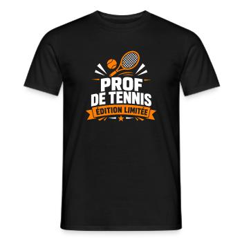 Prof de Tennis - T-shirt homme - noir - Devant - AI Model Male 178 light (178cm)