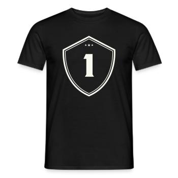 1 shield - Men's T-Shirt - black - Front - AI Model Male 178 light (178cm)