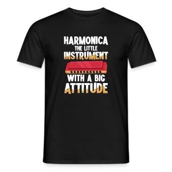 harmonica the small instrument with a large - Men's T-Shirt - black - Front - AI Model Male 178 light (178cm)