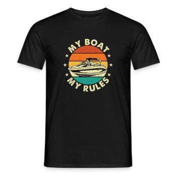 Mein Boot Meine Regeln Kapitän Seeleben - Männer T-Shirt - Schwarz - Vorne - AI Model Male 178 light (178cm)