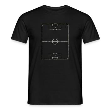 Art minimal des lignes de terrain de football - T-shirt homme - noir - Devant - AI Model Male 178 light (178cm)