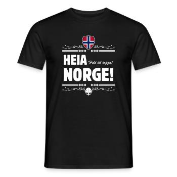 HEIA NORGE! Helt til topps! - Men's T-Shirt - black - Front - AI Model Male 178 light (178cm)