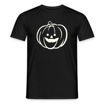 Pumpkin Face Halloween - Men's T-Shirt - black - Front - AI Model Male 178 light (178cm)
