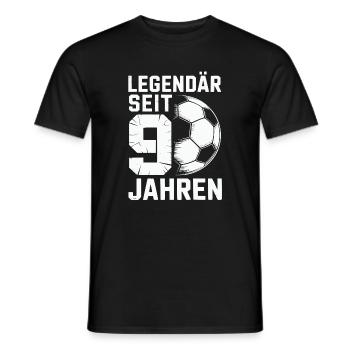 Geburtstag 9 Jahre Fussball - Männer T-Shirt - Schwarz - Vorne - AI Model Male 178 light (178cm)