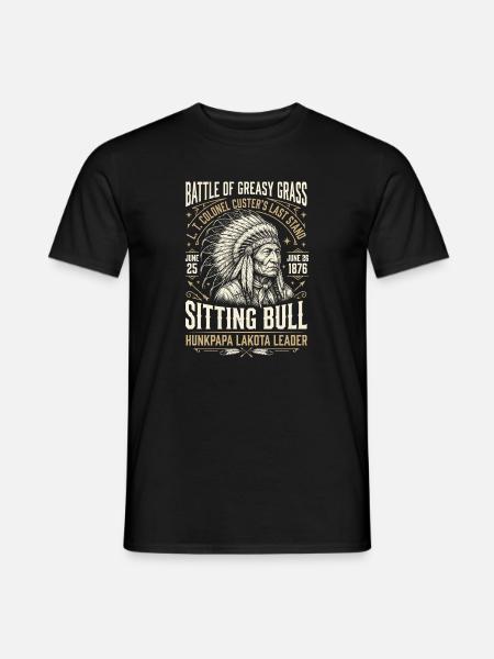 Battle of Greasy Grass – Sitting Bull - Men's T-Shirt - black