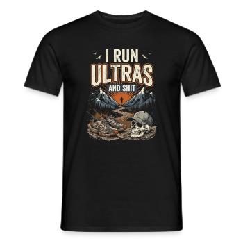 Ultralauf – Ich laufe Ultras und so weiter - Männer T-Shirt - Schwarz - Vorne - AI Model Male 178 light (178cm)