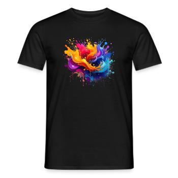 Colour explosion splashes - Men's T-Shirt - black - Front - AI Model Male 178 light (178cm)