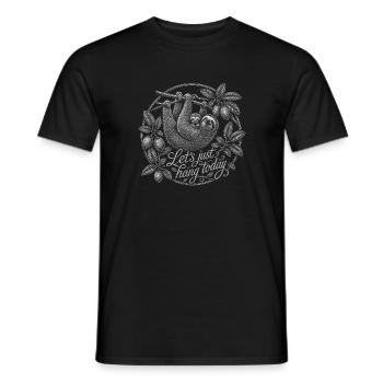 Faultier Mama mit Baby – Let's Hang Today - Männer T-Shirt - Schwarz - Vorne - AI Model Male 178 light (178cm)
