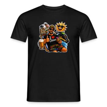 Baltic Sea Fun Motif – Holiday, Beach, Beer & Sun - Men's T-Shirt - black - Front - AI Model Male 178 light (178cm)