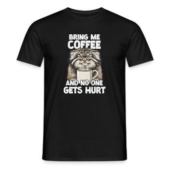 Pallas's Katzen Kaffee Slogan T | Mürrische Morgen - Männer T-Shirt - Schwarz - Vorne - AI Model Male 178 light (178cm)