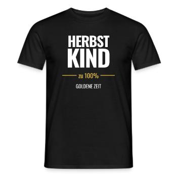 Herbstkind zu 100% Goldene Zeit - Männer T-Shirt - Schwarz - Vorne - AI Model Male 178 light (178cm)