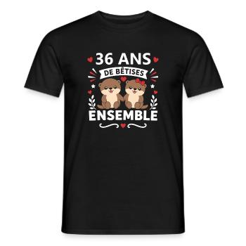 36 Ans de Bêtises Ensemble - T-shirt homme - noir - Devant - AI Model Male 178 light (178cm)