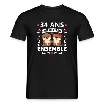 34 Ans De Bêtises Ensemble - T-shirt homme - noir - Devant - AI Model Male 178 light (178cm)