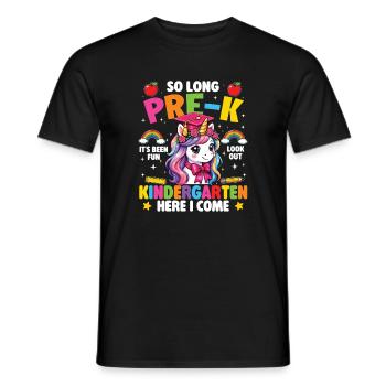 Adieu Pré-K Attention Fille de maternelle - T-shirt homme - noir - Devant - AI Model Male 178 light (178cm)
