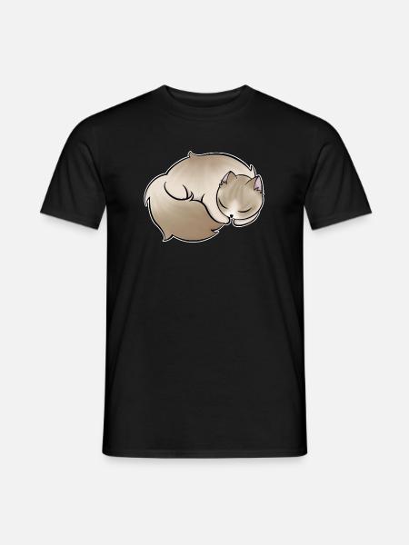 Sleeping Fluff Kitty - Men's T-Shirt - black