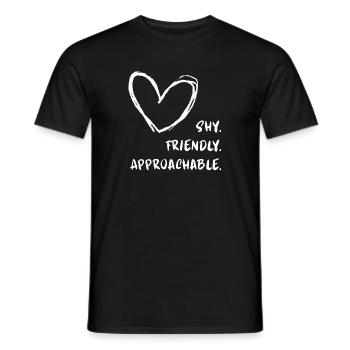 Flirting Introverts Shy Friendly Approachable - Men's T-Shirt - black - Front - AI Model Male 178 light (178cm)