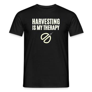 Harvesting Is My Therapy - Men's T-Shirt - black - Front - AI Model Male 178 light (178cm)