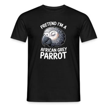 Grey Parrot Sayings Funny Grey Parrot Gift - Men's T-Shirt - black - Front - AI Model Male 178 light (178cm)