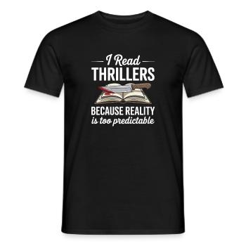 Thriller Bücher Club Krimi Leser Mystery - Männer T-Shirt - Schwarz - Vorne - AI Model Male 178 light (178cm)
