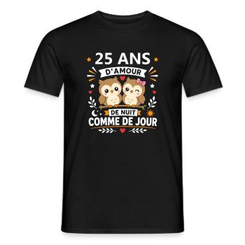 25 Ans d'Amour Nuit et Jour - T-shirt homme - noir - Devant - AI Model Male 178 light (178cm)