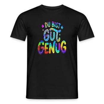 Du bist gut genug Regenbogen Spruch  - Männer T-Shirt - Schwarz - Vorne - AI Model Male 178 light (178cm)