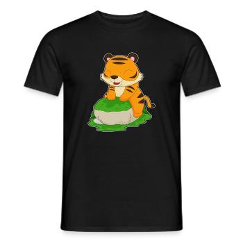 tigre mignon - T-shirt homme - noir - Devant - AI Model Male 178 light (178cm)