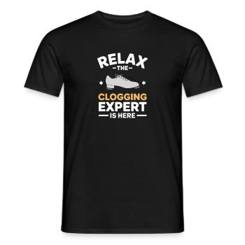 Clogging Expert Clogger Tap Dance Gift - Men's T-Shirt - black - Front - AI Model Male 178 light (178cm)