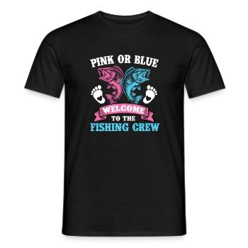 Rose ou bleu Bienvenue à l’équipe de pêche - T-shirt homme - noir - Devant - AI Model Male 178 light (178cm)