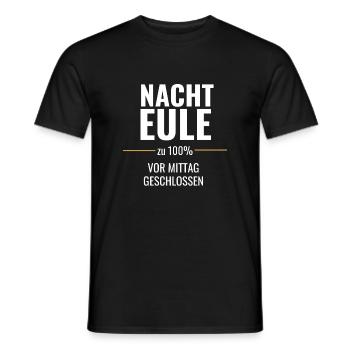 Nachteule zu 100% – Vor Mittag geschlossen - Männer T-Shirt - Schwarz - Vorne - AI Model Male 178 light (178cm)