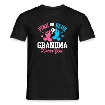 Pink Or Blue Grandma Loves You Gender Reveal - Men's T-Shirt - black - Front - AI Model Male 178 light (178cm)