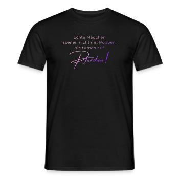 Echte Mädchen turnen auf Pferden – Geschenk Volti - Männer T-Shirt - Schwarz - Vorne - AI Model Male 178 light (178cm)