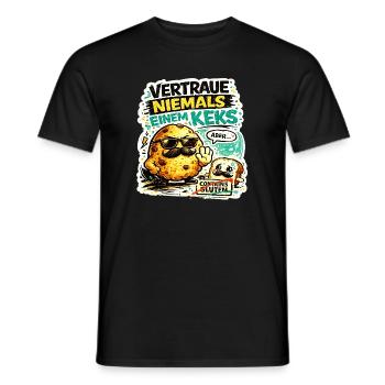Vertraue nie einem Keks - Männer T-Shirt - Schwarz - Vorne - AI Model Male 178 light (178cm)