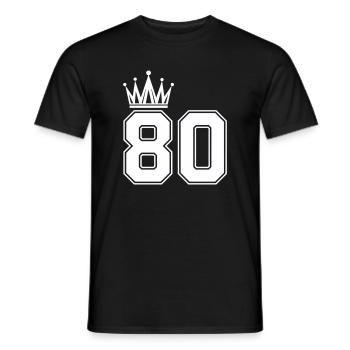 80_krone- - Männer T-Shirt - Schwarz - Vorne - AI Model Male 178 light (178cm)