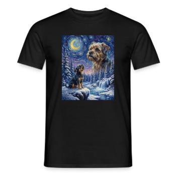Howling to the Moon Meme Animal Dog Monkey Pinscher - Men's T-Shirt - black - Front - AI Model Male 178 light (178cm)