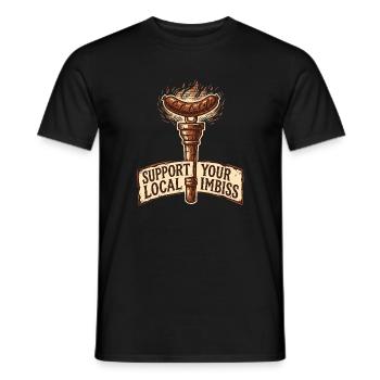Support Imbiss Wurst - Men's T-Shirt - black - Front - AI Model Male 178 light (178cm)