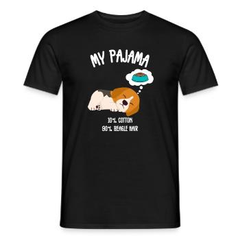 Dog Beagle Hair Pajamas - Men's T-Shirt - black - Front - AI Model Male 178 light (178cm)