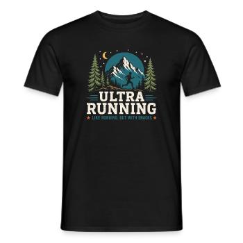 Ultra Running - Like Running, But With a Snacks - Men's T-Shirt - black - Front - AI Model Male 178 light (178cm)