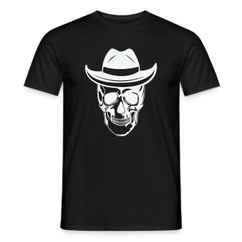 Skull with sunglasses - Men's T-Shirt - black - Front - AI Model Male 178 light (178cm)