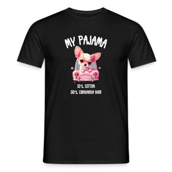 Hunde-Chihuahua-Schlafanzug - Männer T-Shirt - Schwarz - Vorne - AI Model Male 178 light (178cm)
