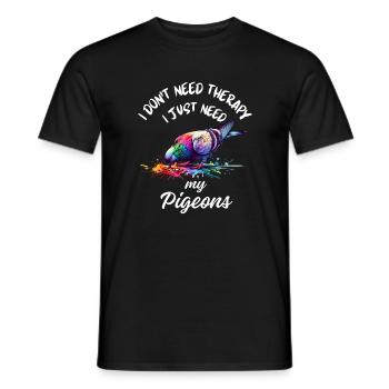 Pigeon Therapy Art - Men's T-Shirt - black - Front - AI Model Male 178 light (178cm)