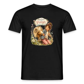 Manchmal sind Ponys einfach schlauer  - Männer T-Shirt - Schwarz - Vorne - AI Model Male 178 light (178cm)