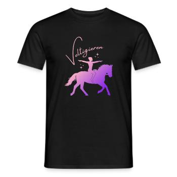 Voltigieren Grundsitz – Sport Outfit für Voltigier - Männer T-Shirt - Schwarz - Vorne - AI Model Male 178 light (178cm)