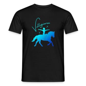 Voltigieren Grundsitz – Sport Outfit für Voltigier - Männer T-Shirt - Schwarz - Vorne - AI Model Male 178 light (178cm)
