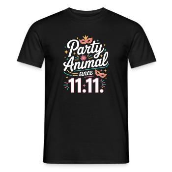 Karneval Party Kölner Animal Since 11.11. Köln - Men's T-Shirt - black - Front - AI Model Male 178 light (178cm)