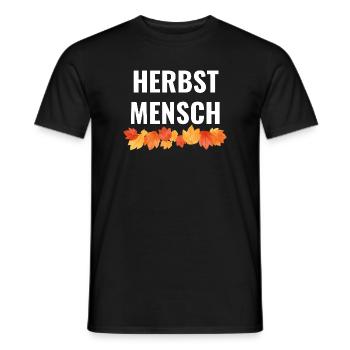 Herbstmensch – Bunte Blätter Statement - Männer T-Shirt - Schwarz - Vorne - AI Model Male 178 light (178cm)