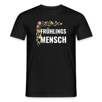 Frühlingsmensch – Blumen Statement - Männer T-Shirt - Schwarz - Vorne - AI Model Male 178 light (178cm)
