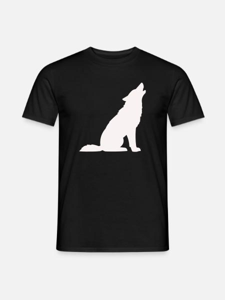 wolf- - Männer T-Shirt - Schwarz