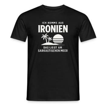 Ich Komme Aus Ironien Humor Lustiger Spruch Witzig - Männer T-Shirt - Schwarz - Vorne - AI Model Male 178 light (178cm)